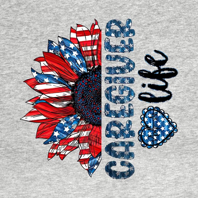 CNA Life American Flag Sunflower Happy Independence Day by Brodrick Arlette Store